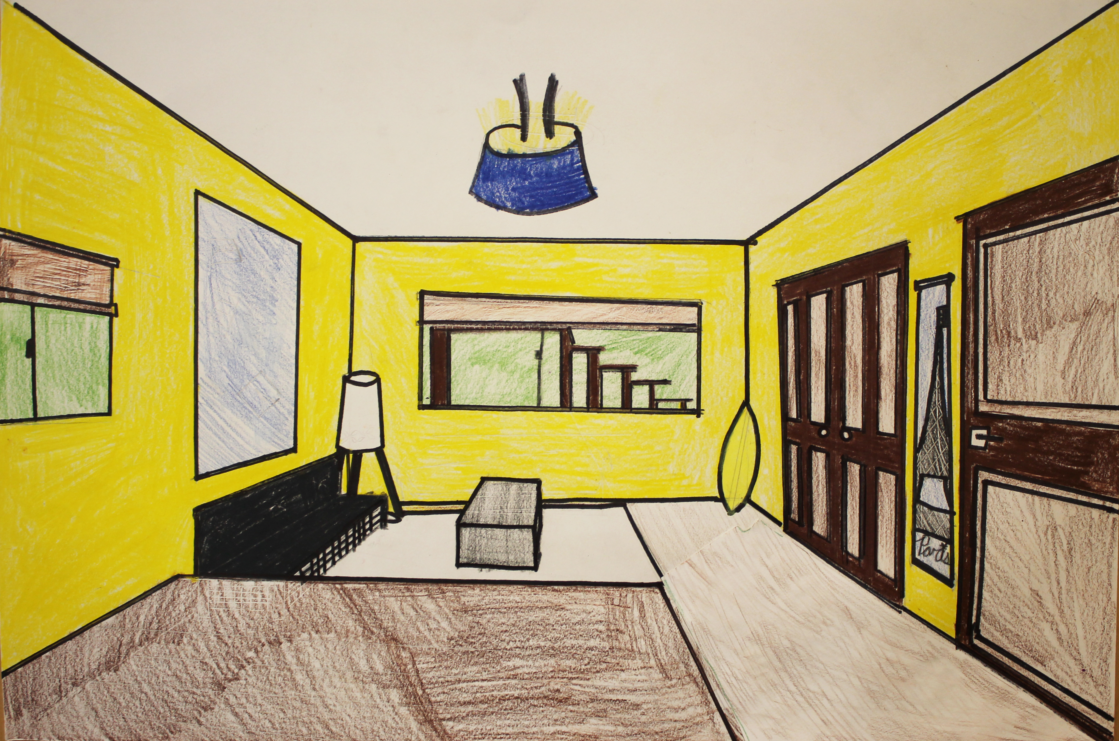 Рисунок комнаты 7 класс легко. Рисование интерьера комнаты. Комната для рисования. Эскиз комнаты. Интерьер для рисования.